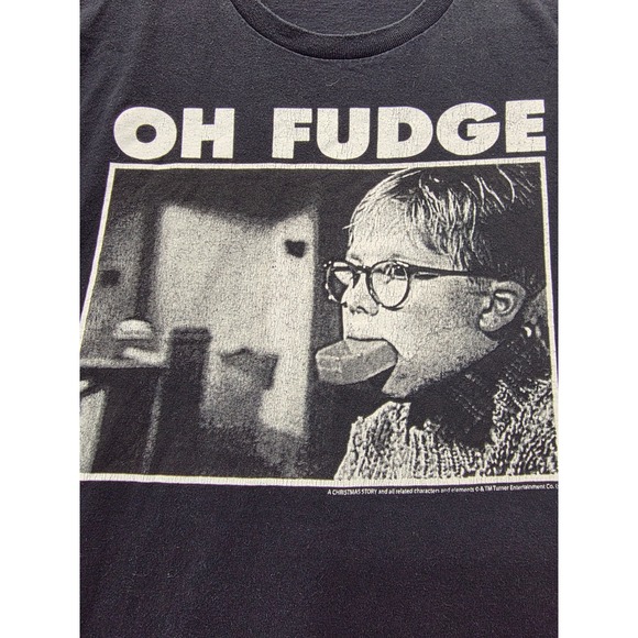 A Christmas Story Oh Fudge Ralphie Soap Graphic T-Shirt Mens Black Short Sleeve - Picture 4 of 8
